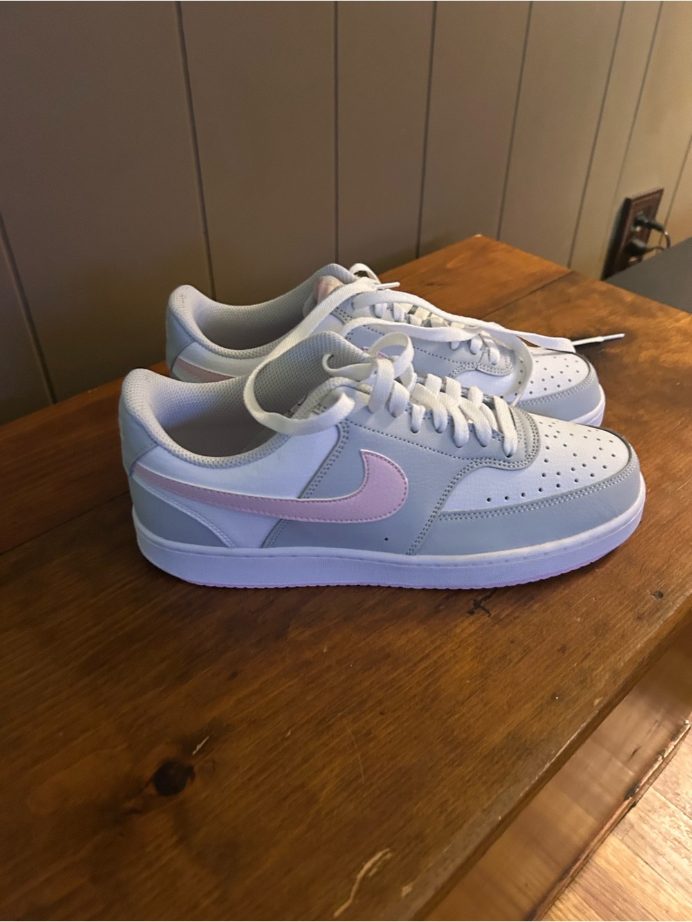 Nike Women's Low-Top Sneakers in White, Light Gray, and Light Pink